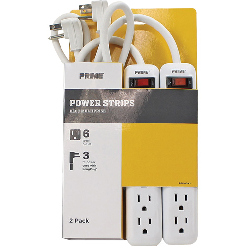 Bloc multiprise paquet de 2, 6 Prise(s), 3', 15 A, 1875 W, 125 V CSL Industriel Inc.