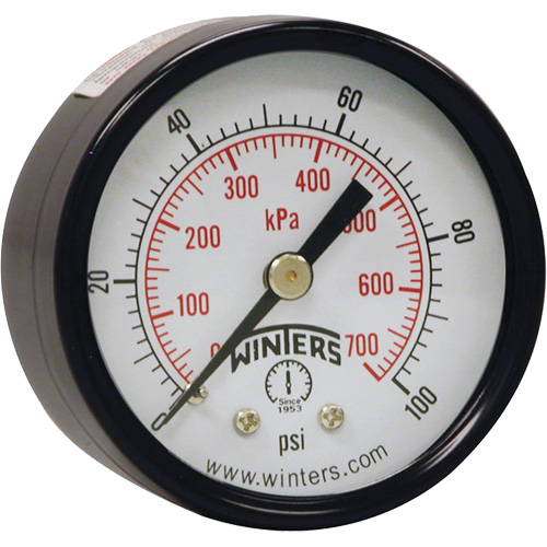 Economy Pressure Gauge, 2" , 0 - 160 psi, Back Mount, Analogue CSL Industriel Inc.