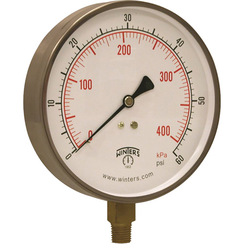 Stainless Steel Pressure Gauge, 2-1/2" , 30" Hg Vac., Bottom Mount, Liquid Filled Analogue CSL Industriel Inc.