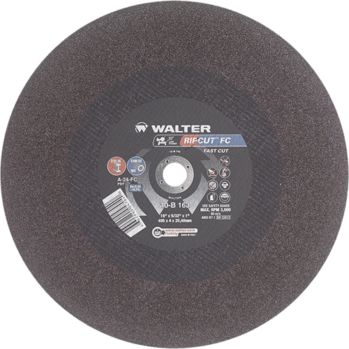 Ripcut Stainless Steel & Steel Cut-Off Wheel for Stationary Saws, 16" x 5/32", 1" Arbor, Type 1, Aluminum Oxide, 3800 RPM CSL Industriel Inc.
