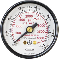 Pressure Gauges, 1-1/2" , 0 - 4000 psi, Back Mount, Analogue CSL Industriel Inc.