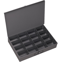 Compartment Scoop Boxes, Steel, 16 Slots, 13-3/8" W x 9-1/4" D x 2" H, Grey CSL Industriel Inc.