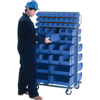 Support mobile deux c&ocirc;t&eacute;s pour bacs, &agrave; deux c&ocirc;t&eacute;s, 96 bacs, 36" la x 24" p x 63" h CSL Industriel Inc.