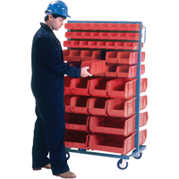 Support mobile deux c&ocirc;t&eacute;s pour bacs, &agrave; deux c&ocirc;t&eacute;s, 96 bacs, 36" la x 24" p x 63" h CSL Industriel Inc.
