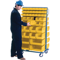 Support mobile deux c&ocirc;t&eacute;s pour bacs, &agrave; deux c&ocirc;t&eacute;s, 96 bacs, 36" la x 24" p x 63" h CSL Industriel Inc.
