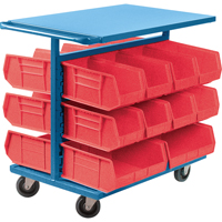 Chariot &agrave; bacs avec bacs, &agrave; deux c&ocirc;t&eacute;s, 20 bacs, 24" la x 38-1/2" p x 36-1/2" h CSL Industriel Inc.