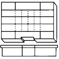 Boîte &agrave; compartiments, Plastique, 15-1/2" la x 11-3/4" p, 2-1/2" h, Gris CSL Industriel Inc.
