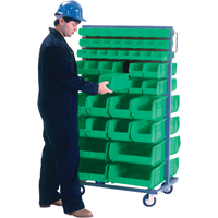 Support mobile deux c&ocirc;t&eacute;s pour bacs, &agrave; deux c&ocirc;t&eacute;s, 96 bacs, 36" la x 24" p x 63" h CSL Industriel Inc.