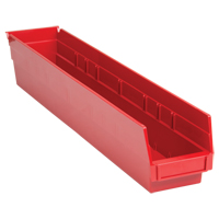 Bacs de rangement pour tablettes, 4-1/8" la x 4" H x 23-5/8" p, Rouge, Capacit&eacute; 50 lb CSL Industriel Inc.