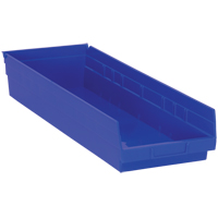 Bacs de rangement pour tablettes, 8-3/8" la x 4" H x 23-5/8" p, Bleu, Capacit&eacute; 50 lb CSL Industriel Inc.