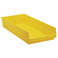 Bacs de rangement pour tablettes, 11-1/8" la x 4" H x 23-5/8" p, Jaune, Capacit&eacute; 50 lb CSL Industriel Inc.