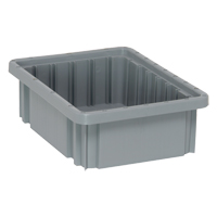 Divider Box&reg; Containers, Plastic, 10.9" W x 8.3" D x 3.5" H, Grey CSL Industriel Inc.