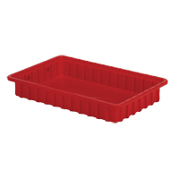 Contenants Divider Box, Poly&eacute;thyl&egrave;ne, 16,5" la x 10,9" p x 2,5" h, Rouge CSL Industriel Inc.