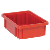 Divider Box&reg; Containers, Plastic, 10.9" W x 8.3" D x 3.5" H, Red CSL Industriel Inc.