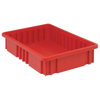 Contenants Divider Box, Plastique, 16,5" la x 10,9" p x 3,5" h, Rouge CSL Industriel Inc.