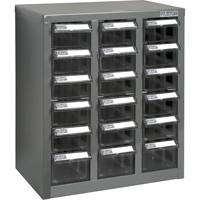 KPC-600 Parts Cabinet, Galvanized Steel, 18 Drawers, 13-9/10" x 8-7/10" x 16-3/10", Grey CSL Industriel Inc.