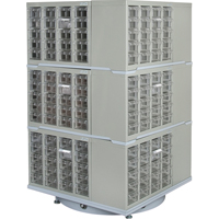Heavy-Duty Industrial Carousel Drawer Cabinet, Steel, 240 Drawers, 27" W x 27" D x 48" H, Grey CSL Industriel Inc.