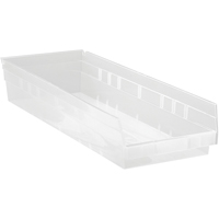 Bacs de rangement pour tablettes, 8-3/8" la x 4" H x 23-5/8" p, Transparent, Capacit&eacute; 50 lb CSL Industriel Inc.