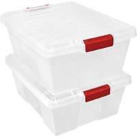 Contenant avec loquets en plastique,  la x 21" p x 7,75" h, Transparent CSL Industriel Inc.