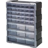 Armoire &agrave; tiroir, Plastique, 39 tiroirs, 15" x 6-1/4" x 18-3/4", Noir CSL Industriel Inc.