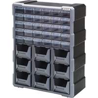 Armoire &agrave; tiroir, Plastique, 39 tiroirs, 15" x 6-1/4" x 18-3/4", Noir CSL Industriel Inc.