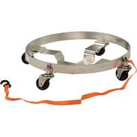 Chariots &agrave; &eacute;tages multiples pour baril, Acier inoxydable, Capacit&eacute;e 900 lb, Diam&egrave;tre 23-1/2", Roue en Caoutchouc CSL Industriel Inc.