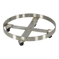 Chariots pour barils, Acier inoxydable, Capacit&eacute;e 800 lb, Diam&egrave;tre 23-1/4", Roue en Caoutchouc CSL Industriel Inc.
