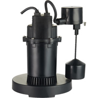 Thermoplastic Submersible Sump Pump, 2560 GPH, 115 V, 4.6 A, 1/3 HP CSL Industriel Inc.