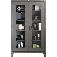 Armoires &agrave; fen&ecirc;tres claires, Acier, 4 Tablettes, 60" h x 48" la x 24" p CSL Industriel Inc.