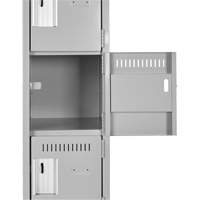Clean Line Lockerette, 6 -tier, Bank of 4, 48" x 18" x 76", Steel, Charcoal, Rivet (Assembled) CSL Industriel Inc.