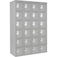 Petits casiers Clean Line, 6 niveaux, Bloc de 4, 48" x 18" x 72", Acier, Gris, Rivet (assembl&eacute;) CSL Industriel Inc.