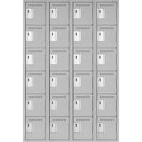 Petits casiers Clean Line, 6 niveaux, Bloc de 4, 48" x 18" x 72", Acier, Gris, Rivet (assembl&eacute;) CSL Industriel Inc.