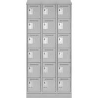 Clean Line Lockerette, 6 -tier, Bank of 3, 36" x 18" x 82", Steel, Grey, Rivet (Assembled) CSL Industriel Inc.