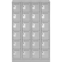 Clean Line Lockerette, 6 -tier, Bank of 4, 48" x 18" x 82", Steel, Grey, Rivet (Assembled) CSL Industriel Inc.