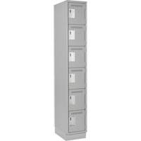Clean Line Lockerette, 6 -tier, 12" x 18" x 76", Steel, Grey, Rivet (Assembled) CSL Industriel Inc.