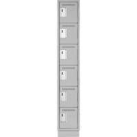 Clean Line Lockerette, 6 -tier, 12" x 18" x 76", Steel, Grey, Rivet (Assembled) CSL Industriel Inc.