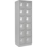 Clean Line Lockerette, 6 -tier, Bank of 2, 24" x 18" x 76", Steel, Grey, Rivet (Assembled) CSL Industriel Inc.