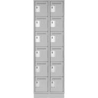 Clean Line Lockerette, 6 -tier, Bank of 2, 24" x 18" x 76", Steel, Grey, Rivet (Assembled) CSL Industriel Inc.