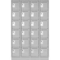 Clean Line Lockerette, 6 -tier, Bank of 4, 48" x 18" x 76", Steel, Grey, Rivet (Assembled) CSL Industriel Inc.