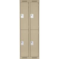 Clean Line Lockers, 2 -tier, Bank of 2, 24" x 18" x 72", Steel, Beige, Rivet (Assembled) CSL Industriel Inc.