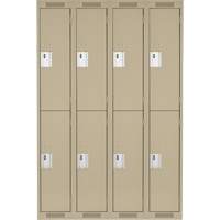 Clean Line Lockers, 2 -tier, Bank of 4, 48" x 18" x 72", Steel, Beige, Rivet (Assembled) CSL Industriel Inc.