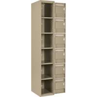 Petits casiers Clean Line, 6 niveaux, Bloc de 4, 48" x 18" x 72", Acier, Beige, Rivet (assembl&eacute;) CSL Industriel Inc.