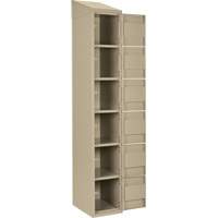 Clean Line Lockerette, 6 -tier, Bank of 4, 48" x 18" x 78", Steel, Beige, Rivet (Assembled) CSL Industriel Inc.