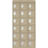 Clean Line Lockerette, 6 -tier, Bank of 3, 36" x 18" x 78", Steel, Beige, Rivet (Assembled) CSL Industriel Inc.
