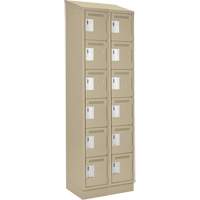 Clean Line Lockerette , 6 -tier, Bank of 2, 24" x 18" x 82", Steel, Beige, Rivet (Assembled) CSL Industriel Inc.
