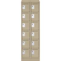 Clean Line Lockerette , 6 -tier, Bank of 2, 24" x 18" x 82", Steel, Beige, Rivet (Assembled) CSL Industriel Inc.