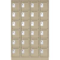 Clean Line Lockerette, 6 -tier, Bank of 4, 48" x 18" x 76", Steel, Beige, Rivet (Assembled) CSL Industriel Inc.