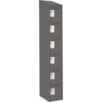 Clean Line Lockerette, 6 -tier, 12" x 18" x 78", Steel, Charcoal, Rivet (Assembled) CSL Industriel Inc.