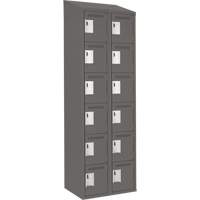 Clean Line Lockerette, 6 -tier, Bank of 2, 24" x 18" x 78", Steel, Charcoal, Rivet (Assembled) CSL Industriel Inc.