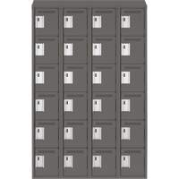 Clean Line Lockerette, 6 -tier, Bank of 4, 48" x 18" x 78", Steel, Charcoal, Rivet (Assembled) CSL Industriel Inc.